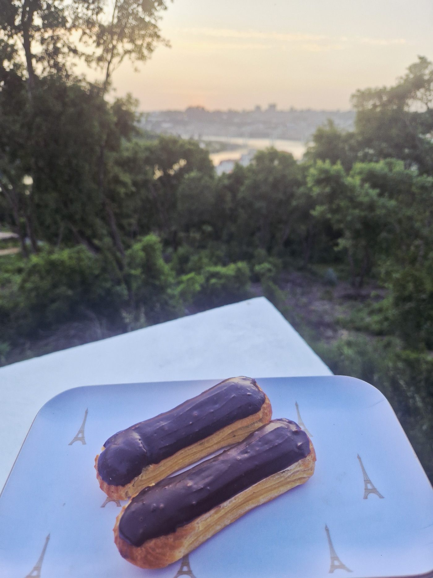 Chocolate éclairs made during the Eclairs of the Douro experience overlooking the Douro Valley